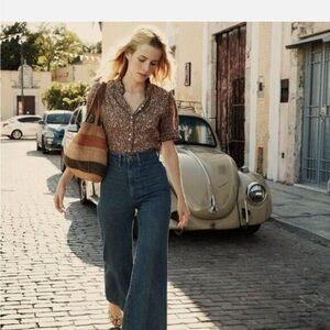 Doen Dauphine Floral Blouse Top XS